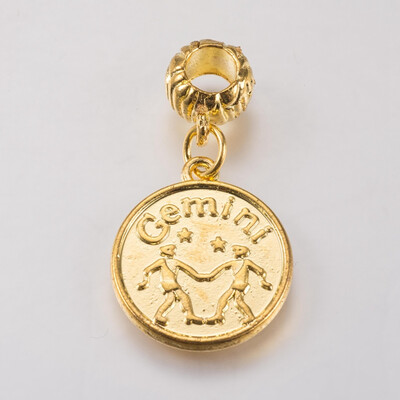 Alloy European Dangle Beads Large Hole Pendants ConstellationZodiac Sign Golden with Word Intelligent Gemini 33mm
Alloy European Dangle Beads Large Hole Pendants ConstellationZodiac Sign Golden with Word Intelligent Gemini 33mm