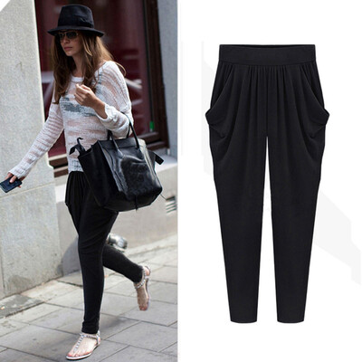 Tailored Plus Size Womens Elastic High Waist Long Pants Loose Harem Pants Trousers BKL 
Tailored Plus Size Womens Elastic High Waist Long Pants Loose Harem Pants Trousers BKL
