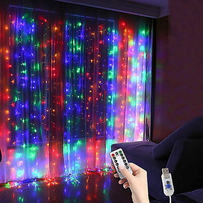 Siaonvr Curtain Stripe Lights 300LED 8 Modes Remote Control Fairy String Lights Decora
Siaonvr Curtain Stripe Lights 300LED 8 Modes Remote Control Fairy String Lights Decora