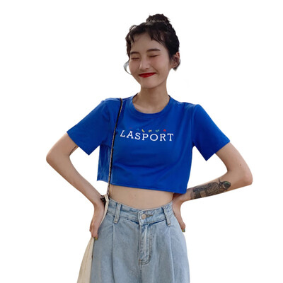 Female T-shirt women top Blue Tshirt harajuku Summer print Tops Letter korean style loose streetwear
Female T-shirt women top Blue Tshirt harajuku Summer print Tops Letter korean style loose streetwear