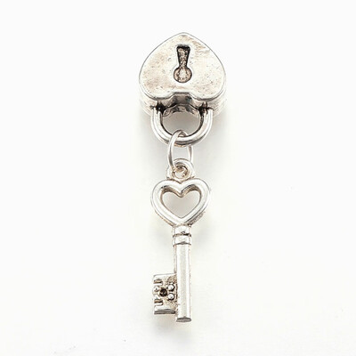 Tibetan Style Alloy European Dangle Beads Large Hole Pendants Key&Heart Lock Antique Silver
Tibetan Style Alloy European Dangle Beads Large Hole Pendants Key&Heart Lock Antique Silver