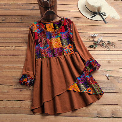 Tailored Women Plis Size Ethnic Print Patchwork Irregular Long Sleeve Vintage Top Blouse
Tailored Women Plis Size Ethnic Print Patchwork Irregular Long Sleeve Vintage Top Blouse