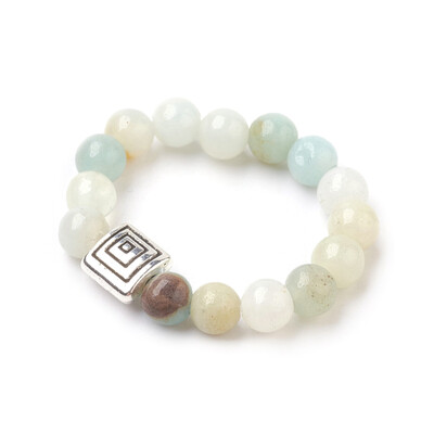 Natural Amazonite Stretch Finger Rings with Alloy Finding Size 10 Antique Silver 20mm
Natural Amazonite Stretch Finger Rings with Alloy Finding Size 10 Antique Silver 20mm