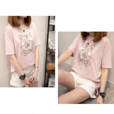 Cute Sweet Cartoon Animal Letter Print Tees Fashion Loose Round Neck Short-sleeved Tops
Cute Sweet Cartoon Animal Letter Print Tees Fashion Loose Round Neck Short-sleeved Tops