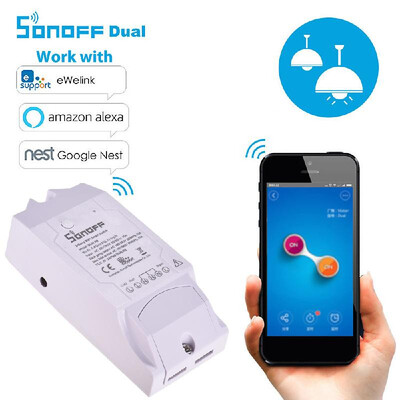 Sonoff Dual R2 WiFi Wireless Smart Switch 2 Gang Smart Home Wifi Remote Controller Works With Google Home Alexa
Sonoff Dual R2 WiFi Wireless Smart Switch 2 Gang Smart Home Wifi Remote Controller Works With Google Home Alexa