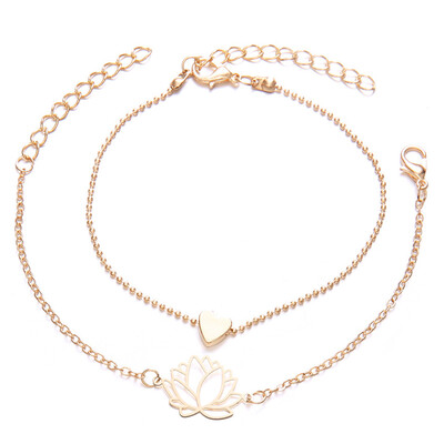 2010Thin Heart Hollow Lotus Flower Bracelet Simple Exquisite Love Heart Chain Bracelet Cuff Bangle for Women Girls 2Setpcs
2010Thin Heart Hollow Lotus Flower Bracelet Simple Exquisite Love Heart Chain Bracelet Cuff Bangle for Women Girls 2Setpcs