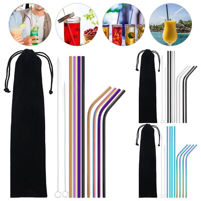 8PcsSet Fashion Multicolor Stainless Steel Metal Drinking Straw Reusable Straws Cocktail Cleaner Brush Kit
8PcsSet Fashion Multicolor Stainless Steel Metal Drinking Straw Reusable Straws Cocktail Cleaner Brush Kit