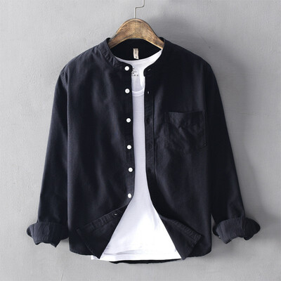 New Oxford spinning collarless mens shirt mens casual standing collar four season long sleeve shirt
New Oxford spinning collarless mens shirt mens casual standing collar four season long sleeve shirt