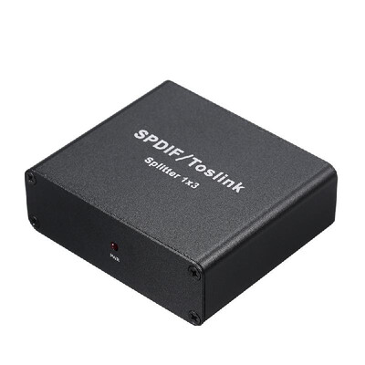 SPDIF Toslink Digital Optical Audio Splitter 1x3 Optical Splitter Adapter 1 in to 3 Out with Power Adapter
SPDIF Toslink Digital Optical Audio Splitter 1x3 Optical Splitter Adapter 1 in to 3 Out with Power Adapter