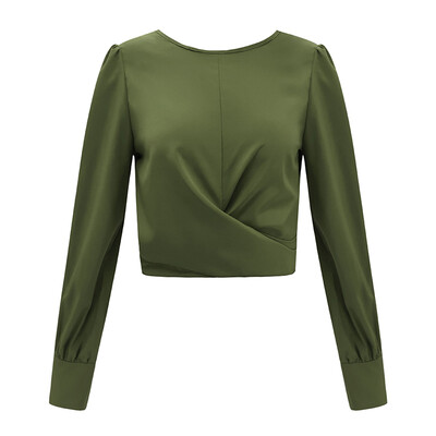 Women Casual Top T-shirt Long Sleeved Round Neck Halter Cropped Solid Color Top Bow-knot Decoration Top T-shirt
Women Casual Top T-shirt Long Sleeved Round Neck Halter Cropped Solid Color Top Bow-knot Decoration Top T-shirt