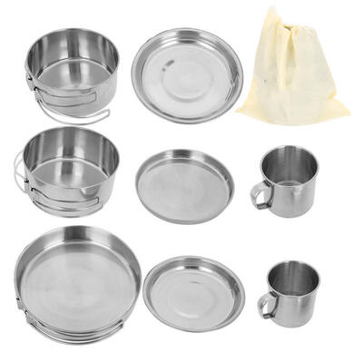 Greensen 8 Pcs Stainless Steel BBQ Cooker Camping Cookware Cooking Picnic Bowl Pot Pan Set
Greensen 8 Pcs Stainless Steel BBQ Cooker Camping Cookware Cooking Picnic Bowl Pot Pan Set