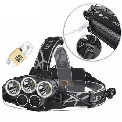Portable T6 5-LED Super Bright USB Rechargeable Fishing Riding Headlamp Head Light For Outdoors
Portable T6 5-LED Super Bright USB Rechargeable Fishing Riding Headlamp Head Light For Outdoors