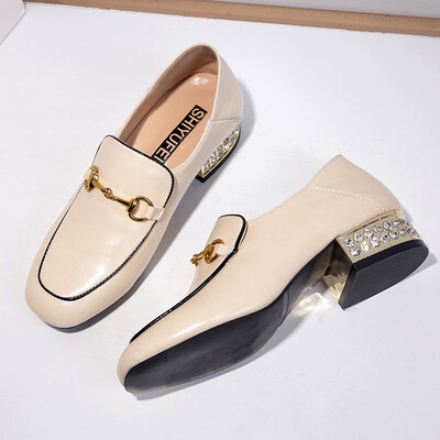 Water drill thick-heeled Rover shoes casual single shoes spring womens horse buckle shoes small leather shoes fashionable Bri
Water drill thick-heeled Rover shoes casual single shoes spring womens horse buckle shoes small leather shoes fashionable Bri