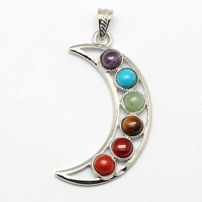 Chakra Jewelry Zinc Alloy Bezel Gemstone Big Pendants Crescent Moon Platinum Metal Color Mixed Stone 60x25x8mm Hole 7x4mm
Chakra Jewelry Zinc Alloy Bezel Gemstone Big Pendants Crescent Moon Platinum Metal Color Mixed Stone 60x25x8mm Hole 7x4mm