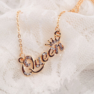 Sale Crystal Queen Letter Pendant Necklace Adjustable 2018 New Girls Rose Golden Letter Necklace Jewelry Drop Shipping
Sale Crystal Queen Letter Pendant Necklace Adjustable 2018 New Girls Rose Golden Letter Necklace Jewelry Drop Shipping