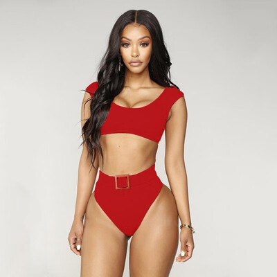 Women Two Piece Bikini Set Solid Ribbed Crop Top Wireless Padded Backless High Waist Sexy Bathing Suit
Women Two Piece Bikini Set Solid Ribbed Crop Top Wireless Padded Backless High Waist Sexy Bathing Suit