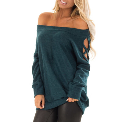 Sweater Women Tops Autumn Stylish Sexy Solid Color Long Sleeve Sweater Slash Neck Personality Sweater
Sweater Women Tops Autumn Stylish Sexy Solid Color Long Sleeve Sweater Slash Neck Personality Sweater