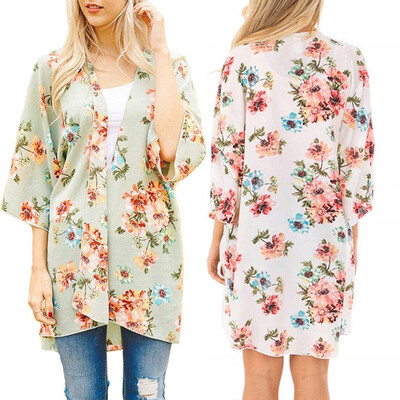 Casual Women Chiffon Kimono Floral Print 34 Sleeve Vintage Open Cape Cover Up Coat Beach Cardigan
Casual Women Chiffon Kimono Floral Print 34 Sleeve Vintage Open Cape Cover Up Coat Beach Cardigan