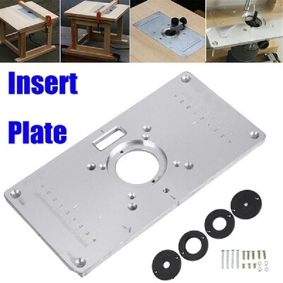 Multifunctional Router Table Insert Plate Woodworking Benches Aluminium Wood Router Trimmer Models Engraving Machine with 4 Rings
Multifunctional Router Table Insert Plate Woodworking Benches Aluminium Wood Router Trimmer Models Engraving Machine with 4 Rings