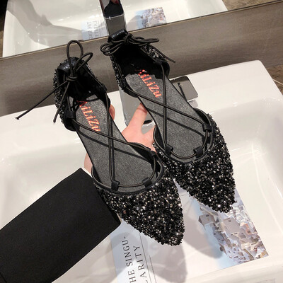 Gentle fairy wind sandals summer Korean version 100 tie water drill pointed flat bottom single shoes
Gentle fairy wind sandals summer Korean version 100 tie water drill pointed flat bottom single shoes
