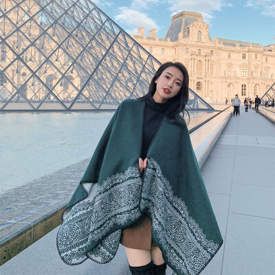 National style autumn&winter new blue&white porcelain dual-use scarf female travel photo slit shawl thick double-sided cloak
National style autumn&winter new blue&white porcelain dual-use scarf female travel photo slit shawl thick double-sided cloak