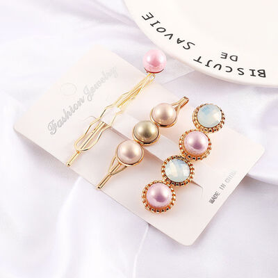 3pcs KoreaWomen Metal Hairpins Imitation Pearl Colorful Beads Hair Clips Irregular Geometric Hair Styling Accessories
3pcs KoreaWomen Metal Hairpins Imitation Pearl Colorful Beads Hair Clips Irregular Geometric Hair Styling Accessories