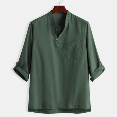 Toponeto Mens Summer New Style Fashionable Pure Cotton And Hemp Seven-Cent Blouse Top
Toponeto Mens Summer New Style Fashionable Pure Cotton And Hemp Seven-Cent Blouse Top
