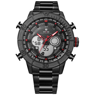 WEIDE WH6308 Dual Display Two Movement Quartz Digital Men Watch Sports 3ATM Waterproof 50mm Big Dial Large Face Week Calendar Alar
WEIDE WH6308 Dual Display Two Movement Quartz Digital Men Watch Sports 3ATM Waterproof 50mm Big Dial Large Face Week Calendar Alar