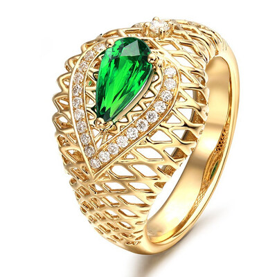 Accessories Western Style Fashion Hollow Diamond Ring Emerald Plated 18K Yellow Gold Green Crystal Ring
Accessories Western Style Fashion Hollow Diamond Ring Emerald Plated 18K Yellow Gold Green Crystal Ring