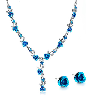 Rose Flower Necklace Marriage Rhinestone Fashion Necklace Earring Sets Wedding Bridal Jewelry Set African Beads Jewelry Set
Rose Flower Necklace Marriage Rhinestone Fashion Necklace Earring Sets Wedding Bridal Jewelry Set African Beads Jewelry Set
