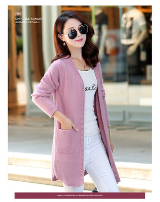 Autumn 2018 new womens sweater cardigan Korean version of long-sleeved v-neck sweater womens solid color long length coat
Autumn 2018 new womens sweater cardigan Korean version of long-sleeved v-neck sweater womens solid color long length coat
