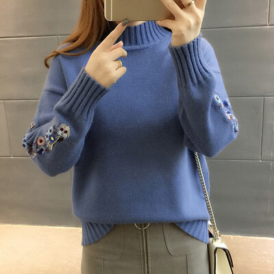 Tailored Autumn Winter Sweater Women Embroidery Pullover Turtleneck knitting Basic Tops
Tailored Autumn Winter Sweater Women Embroidery Pullover Turtleneck knitting Basic Tops