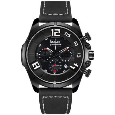 SMAEL 9075 Casual Quartz Watch Fashion Waterproof Wristwatch With Leather Strap Male Chronograph Watches
SMAEL 9075 Casual Quartz Watch Fashion Waterproof Wristwatch With Leather Strap Male Chronograph Watches