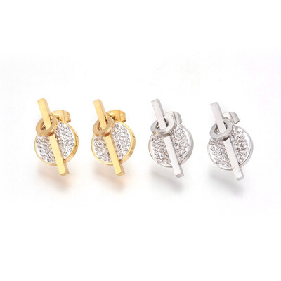 304 Stainless Steel Stud Earrings with Polymer Clay Rhinestone Flat Round Mixed Color 22x12x35mm Pin 07mm
304 Stainless Steel Stud Earrings with Polymer Clay Rhinestone Flat Round Mixed Color 22x12x35mm Pin 07mm