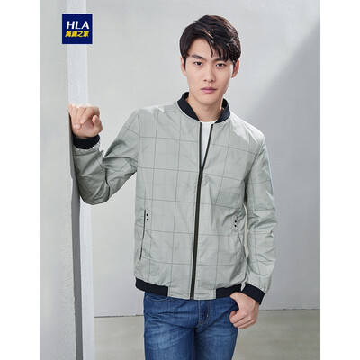 HLA Haishu Home Jacket Men 2019 Spring New Simple Baseball Collar Plaid Casual Jacket HWJAD1R097A Light Gray 98 185100A 54
HLA Haishu Home Jacket Men 2019 Spring New Simple Baseball Collar Plaid Casual Jacket HWJAD1R097A Light Gray 98 185100A 54
