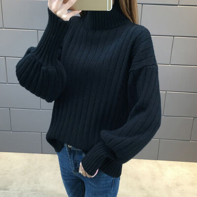 Autumn Winter Thicken Warm Knitted Sweaters Fashion Lantern Sleeve Turtleneck Sweater Tops Female Casual Loose Basic Pullovers
Autumn Winter Thicken Warm Knitted Sweaters Fashion Lantern Sleeve Turtleneck Sweater Tops Female Casual Loose Basic Pullovers