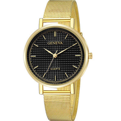 GENEVA Luxury Women Watch Small Dial Silver Metal Mesh Band Stainless Steel Analog Quartz Wristwatch Ladies Gold Watches
GENEVA Luxury Women Watch Small Dial Silver Metal Mesh Band Stainless Steel Analog Quartz Wristwatch Ladies Gold Watches