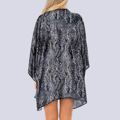 Women Chiffon Kimono Snakeskin Print Open Front Wide Sleeve Loose Cool Beach Bikini Holiday Wear Cover Up
Women Chiffon Kimono Snakeskin Print Open Front Wide Sleeve Loose Cool Beach Bikini Holiday Wear Cover Up