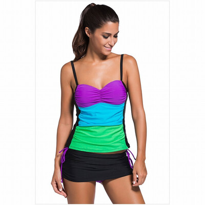 Splicing tube top strap with chest pad with steel support skirt Tankinis split swimsuit
Splicing tube top strap with chest pad with steel support skirt Tankinis split swimsuit