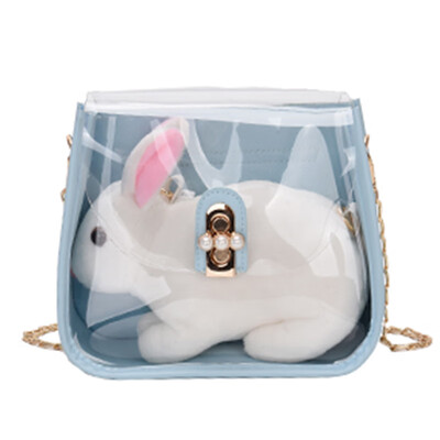 Transparent transparent PVC shoulder bag lady cartoon rabbit bag lady jelly bag Pure color handbag A major female cross bag
Transparent transparent PVC shoulder bag lady cartoon rabbit bag lady jelly bag Pure color handbag A major female cross bag