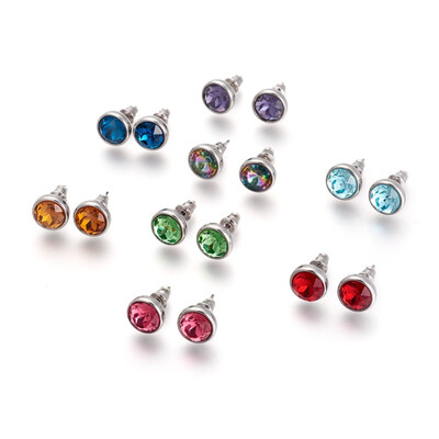 304 Stainless Steel Stud Earrings with Rhinestone Flat Round Mixed Color 10x6mm Pin 09mm
304 Stainless Steel Stud Earrings with Rhinestone Flat Round Mixed Color 10x6mm Pin 09mm
