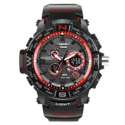 Men Sport Watches SMAEL Brand Dual Display Watch Men LED Digital Analog Electronic Quartz Watches 30M Waterproof Male Cl
Men Sport Watches SMAEL Brand Dual Display Watch Men LED Digital Analog Electronic Quartz Watches 30M Waterproof Male Cl