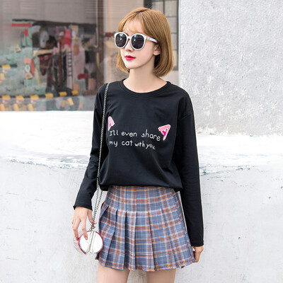 Yu Zhaolin 2019 new Korean version of the wild bottoming shirt female loose cartoon letter printing long-sleeved T-shirt YWTC191243 black
Yu Zhaolin 2019 new Korean version of the wild bottoming shirt female loose cartoon letter printing long-sleeved T-shirt YWTC191243 black