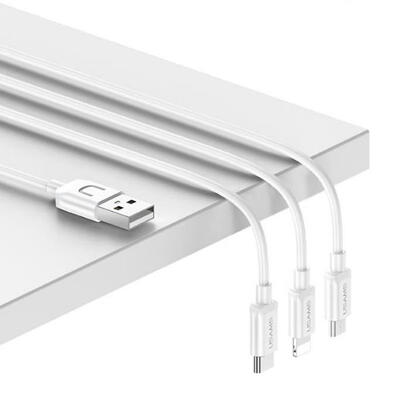 USAMS Universal 3-in-1 Data Cable USB To Lightning Micro USB Type-C Charging Cable Line For IPhone Android Phone-12m
USAMS Universal 3-in-1 Data Cable USB To Lightning Micro USB Type-C Charging Cable Line For IPhone Android Phone-12m