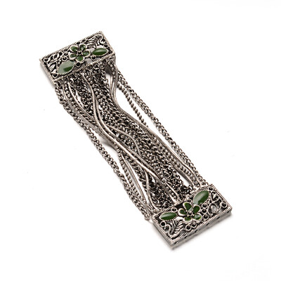 Tibetan Style Alloy Enamel Bracelets Making Cadmium Free & Lead Free & Nickel Free DarkGreen 105110x30x4mm
Tibetan Style Alloy Enamel Bracelets Making Cadmium Free & Lead Free & Nickel Free DarkGreen 105110x30x4mm