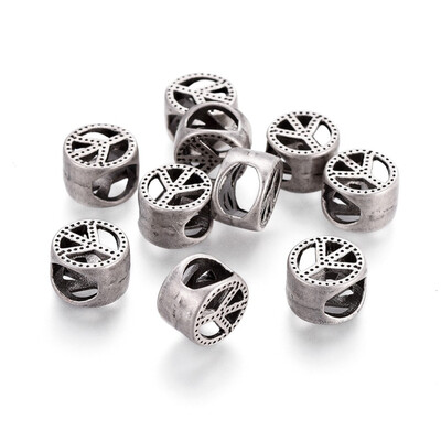 Tibetan Style Alloy European Beads Large Hole Beads Peace Sign Lead Free & Nickel Free & Cadmium Free
Tibetan Style Alloy European Beads Large Hole Beads Peace Sign Lead Free & Nickel Free & Cadmium Free
