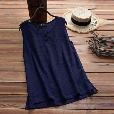Roseonmyhand Women O-neck Button Pure Color Plus Size Vintage Sleeveless Vest Tops Blouse
Roseonmyhand Women O-neck Button Pure Color Plus Size Vintage Sleeveless Vest Tops Blouse