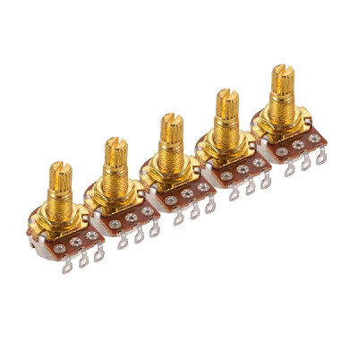5pcs B500K Long Split Shaft Audio Taper Potentiometer Guitar Pots Golden Electric Guitar Parts 
5pcs B500K Long Split Shaft Audio Taper Potentiometer Guitar Pots Golden Electric Guitar Parts