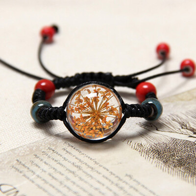 Dried Flower Bracelet For Womens Jewelry Cherry blossom Life time gem Hand-knitted national Accessories
Dried Flower Bracelet For Womens Jewelry Cherry blossom Life time gem Hand-knitted national Accessories