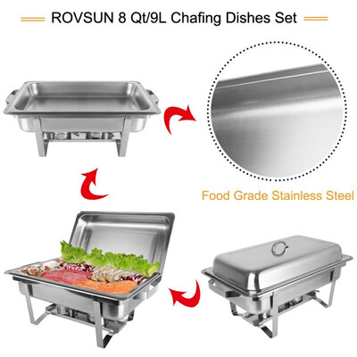 8 Quart Rectangular Chafing Dish of Stainless Steel Full Size Tray Buffet Catering124 pack
8 Quart Rectangular Chafing Dish of Stainless Steel Full Size Tray Buffet Catering124 pack